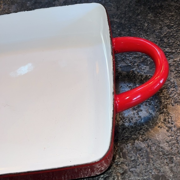 Dansk Kobenstyle Red Enamel Casserole Baking Dish 11” x 8” - Picture 4 of 6